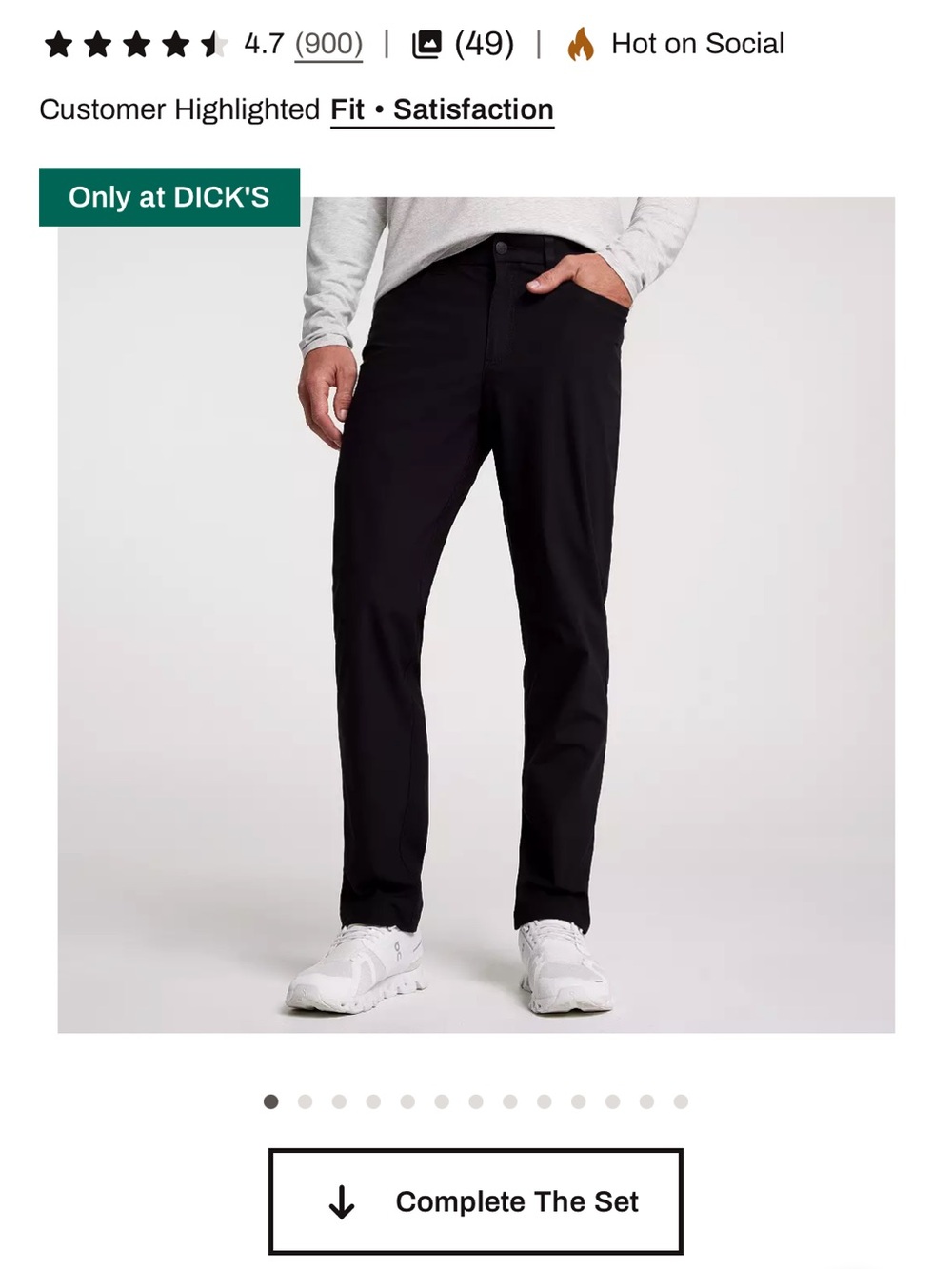 Men's Black Straight-Leg Pants - VRST from DSG
